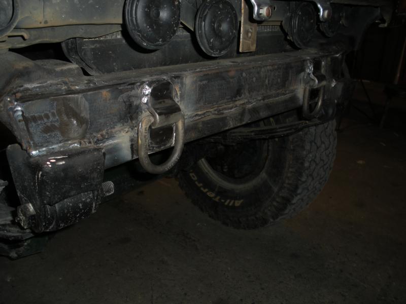 front recovery D-rings welded on beautifully by Riggs machine and welding in Stephenville, Texas